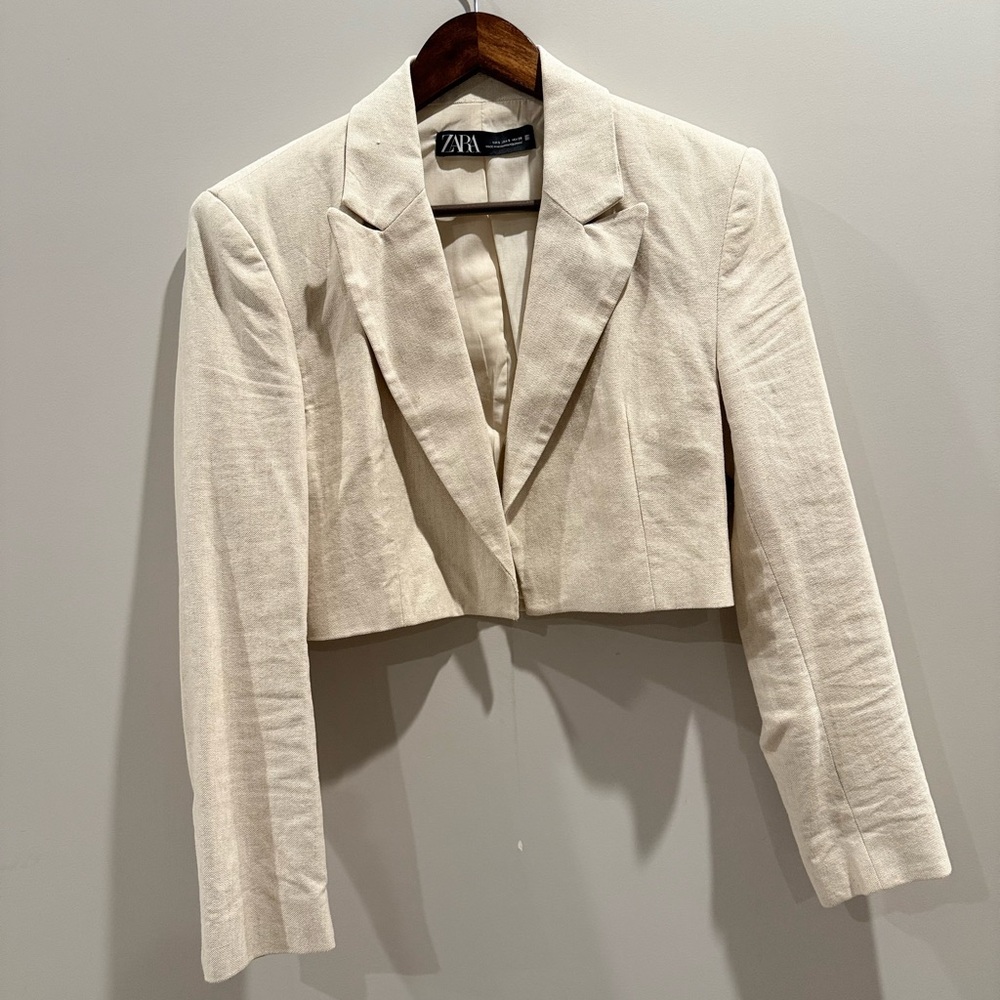 Zara Women's Linen Cream Blazer